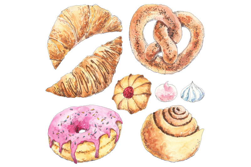 bakery-pastry-set-hand-drawn-in-watercolor-food-illustration