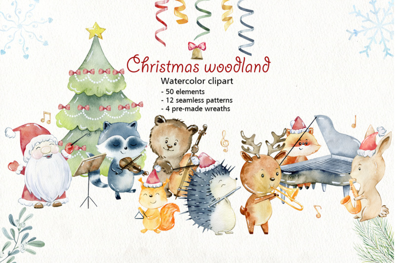 christmas-watercolor-woodland