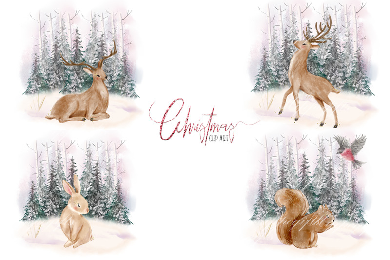 woodland-christmas-illustrations