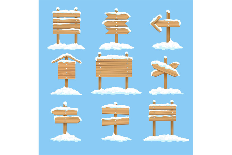 snowy-signboards-set