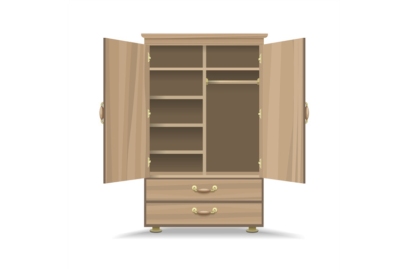 wooden-opened-wardrobe