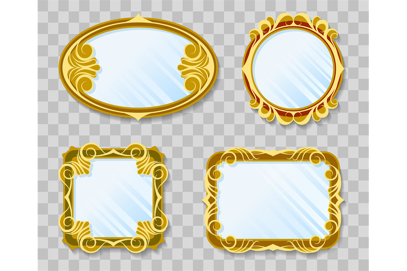 gold-decoration-mirrors-on-transparent-background