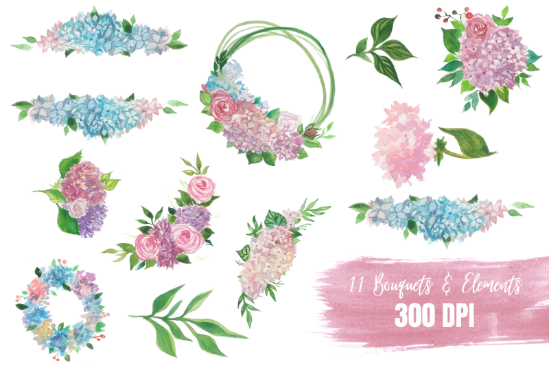 lilac-watercolor-clipart-bundle