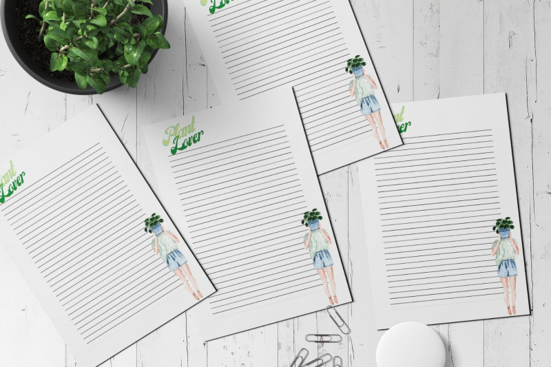 stationery-papers-for-plant-lover-digital-stationery-set