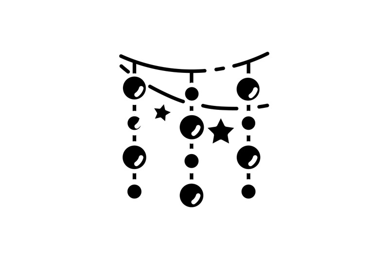 light-garlands-black-glyph-icon