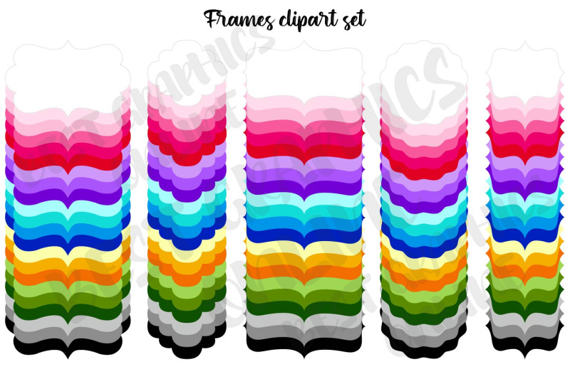 rainbow-label-frames-clipart-set-image