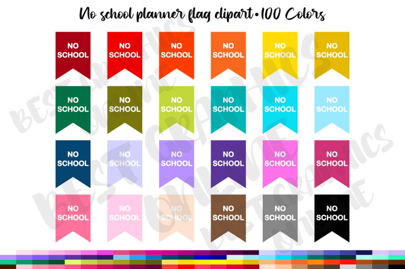 no-school-planner-sticker-bunting-flag