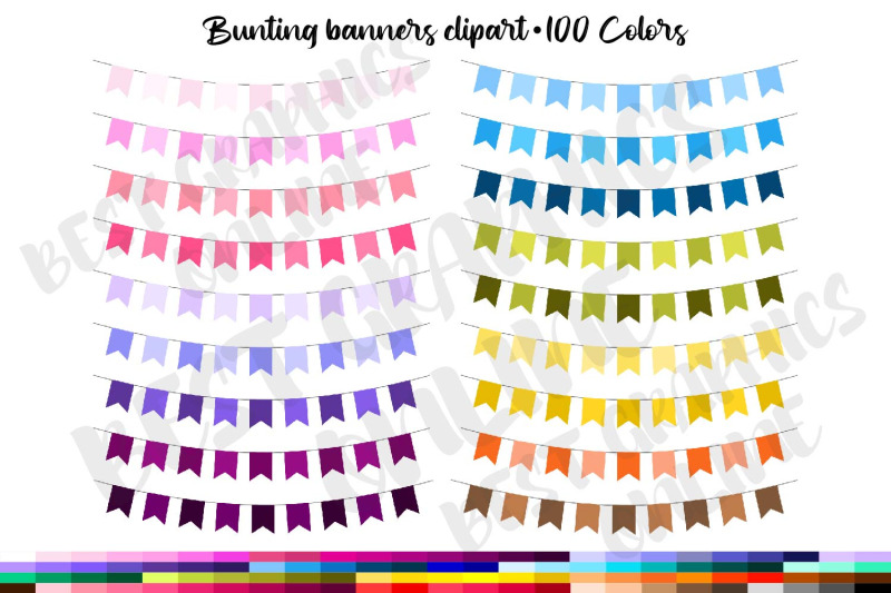 100-tinted-bunting-banners-clip-art-set