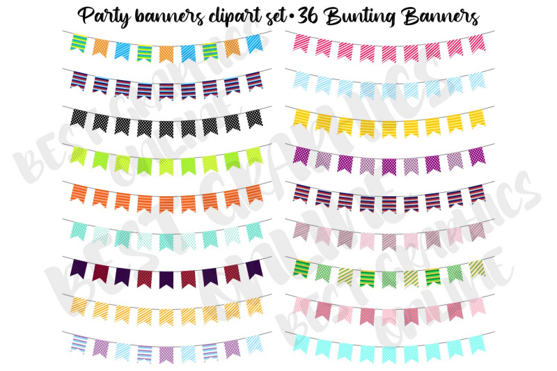 36-colorful-bunting-banners-clipart-set