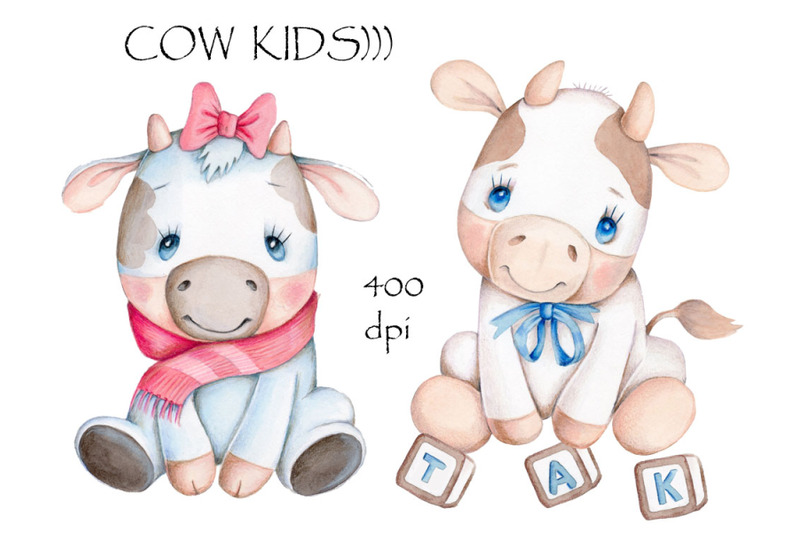 cow-kids-watercolor-art