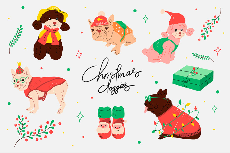 set-of-christmas-costumes-for-dogs-cute-christmas-doggies-vector