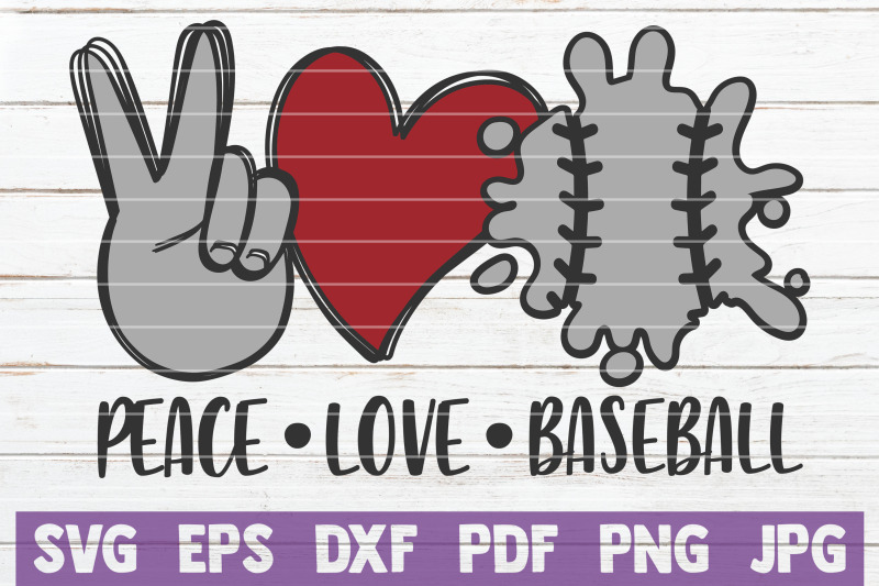 Peace Love Baseball SVG Cut File Easy Edited