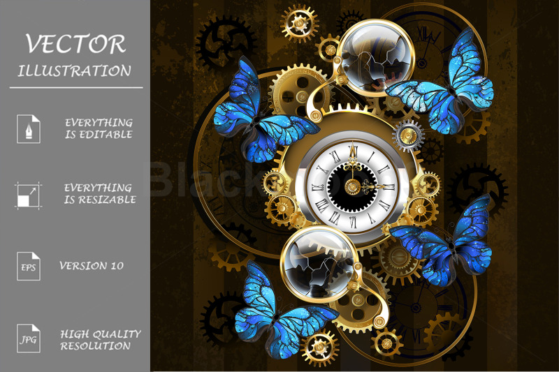 steampunk-gears-and-blue-butterflies