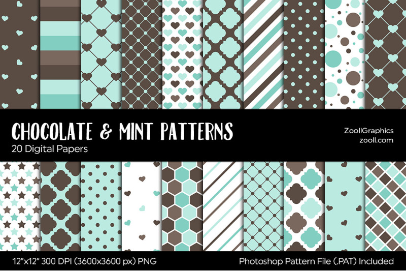 chocolate-and-mint-digital-papers