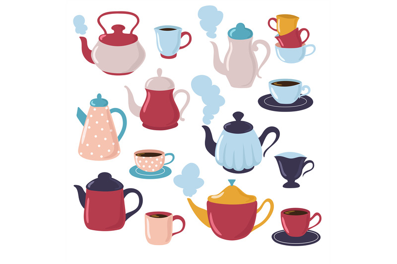 teapot-and-cup-collection-cartoon-water-kettle-and-porcelain-cups-wit