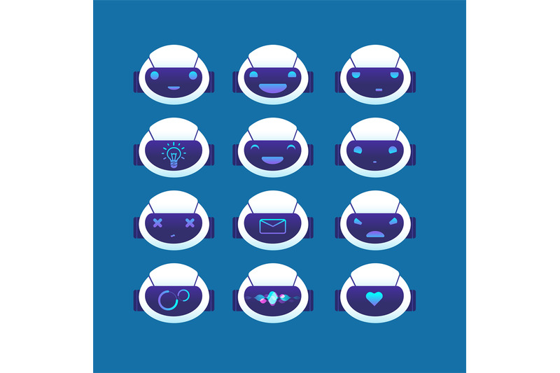 chatbot-avatar-chat-bot-head-with-different-emotions-and-symbols-on-f