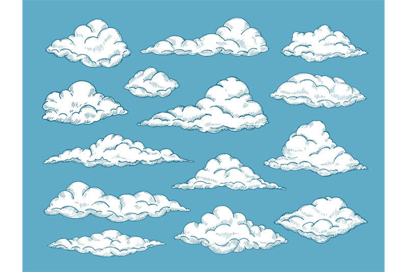 hand-drawn-clouds-pencil-sketch-sky-cloudscape-outline-sketching-clo