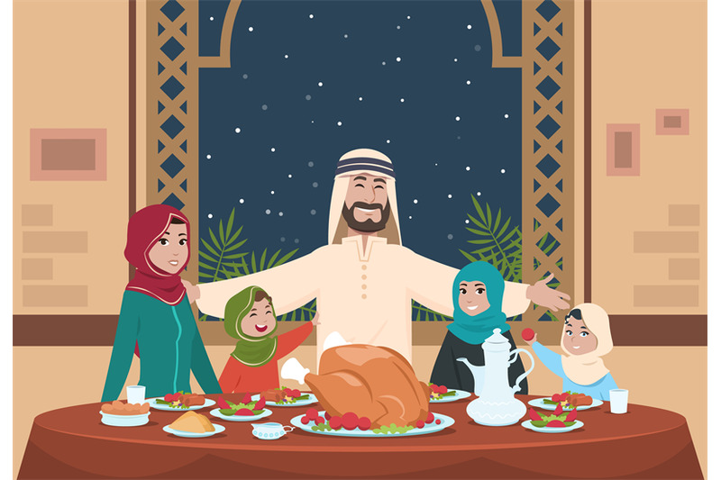 muslim-ramadan-dinner-saudi-family-with-kids-eating-home-ramadan-car