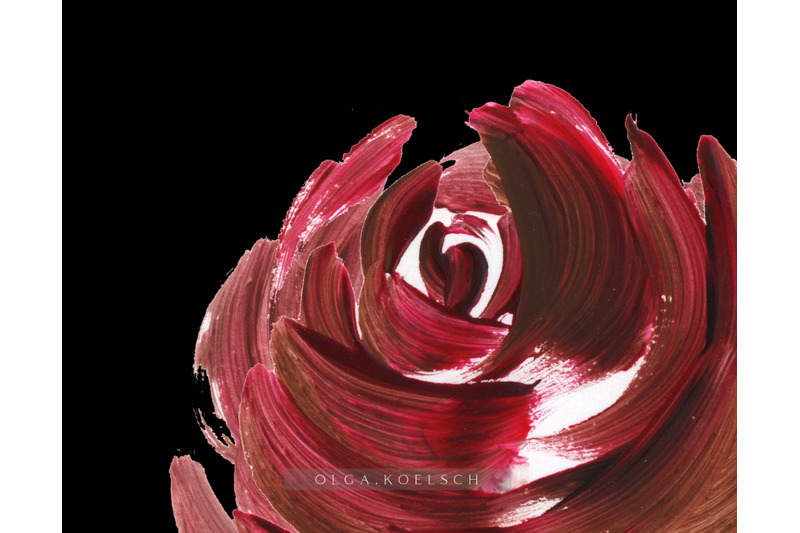 boho-roses-floral-clipart-modern-acrylic-shapes-burgundy-flower