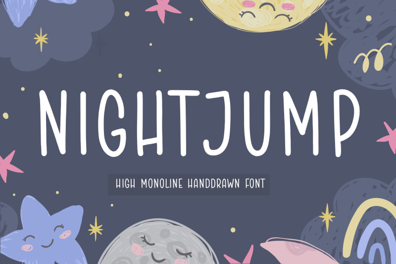 nightjump-high-monoline-handdrawn-font