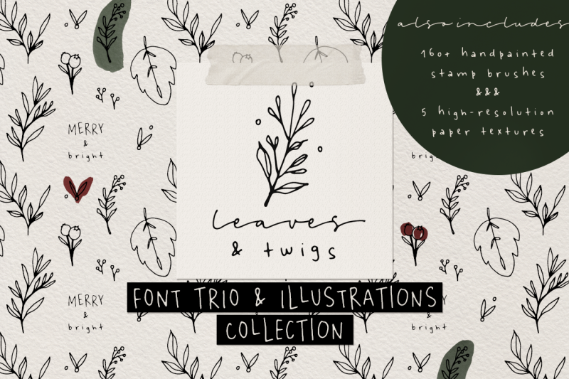 leaves-and-twigs-font-trio-extras