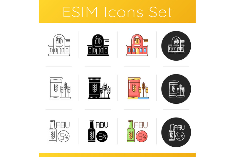 beer-brewing-factory-icons-set