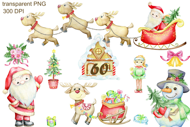 sweet-christmas-watercolor-clipart-cute-santa-watercolor-graphics-wi