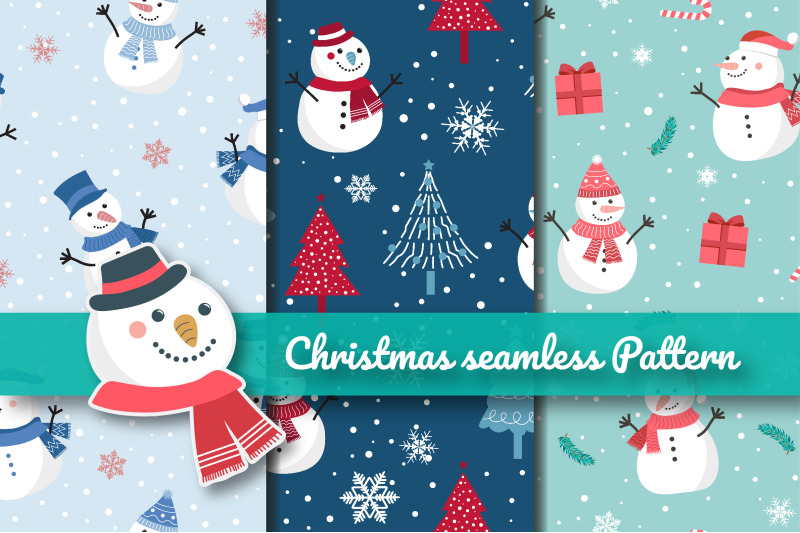 christmas-snowman-seamless-pattern