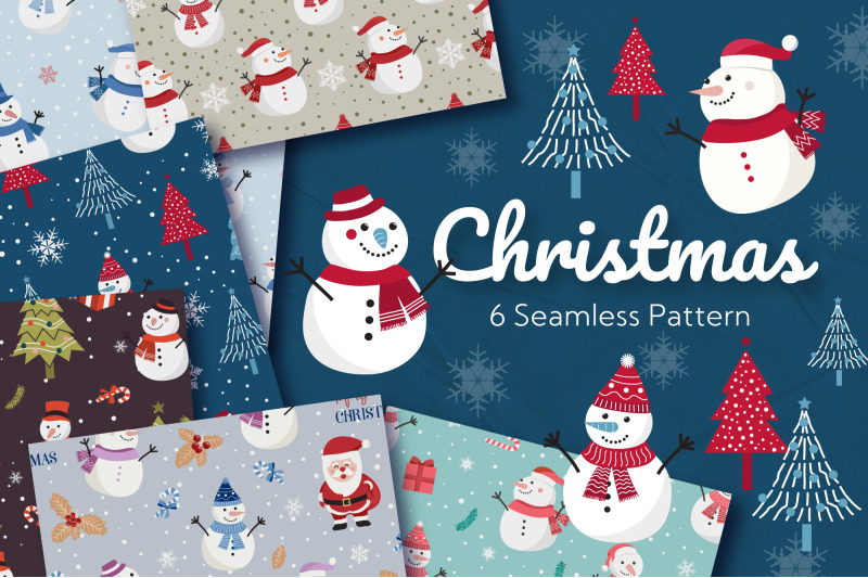 christmas-snowman-seamless-pattern