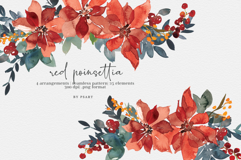 red-poinsettia-watercolor-christmas-clipart