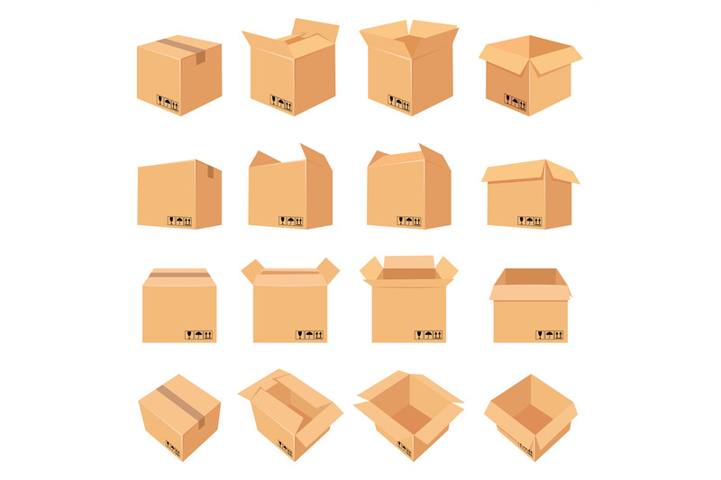 open-and-closed-cardboard-box-delivery-package-in-side-front-and-top