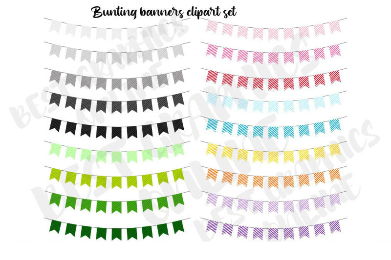 party-bunting-banners-clipart-set