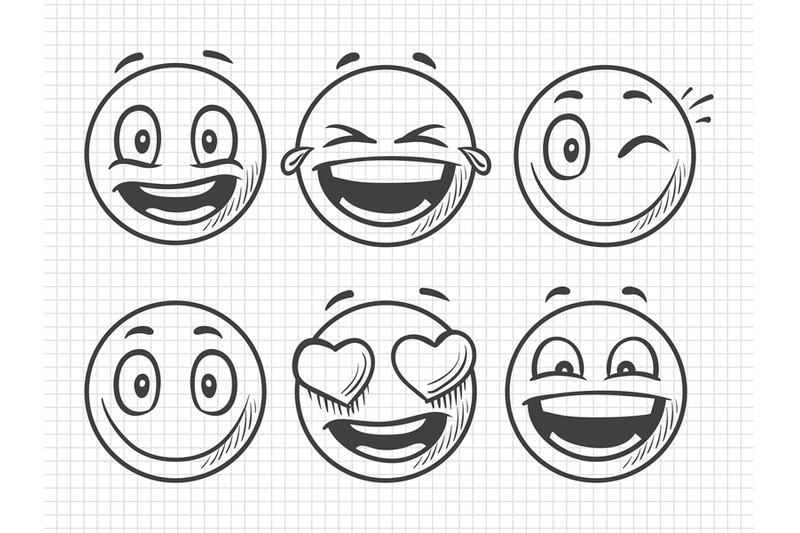 hand-drawn-positive-emojis-smile-vector-sketch