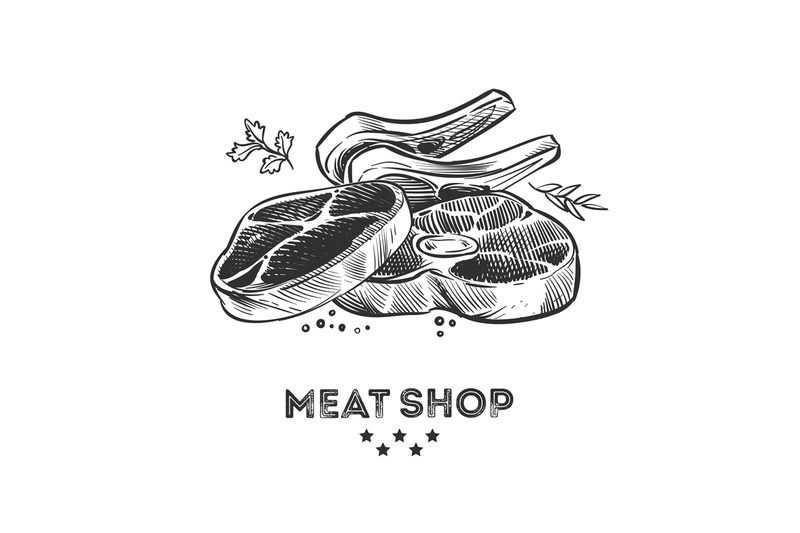 meat-products-fresh-beafsteak-and-ribs-hand-drawn-vector-illustration