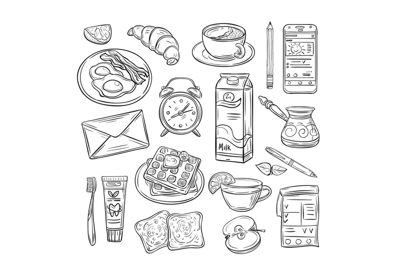 good-morning-doodle-healthy-breakfast-happy-mood-of-summer-day-sket