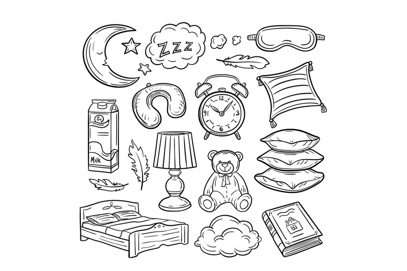 sleeping-doodle-set-sleep-pillow-feathers-dream-zzz-night-dreaming-b