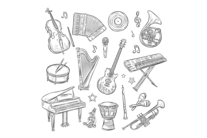 musical-instruments-doodles-drum-flute-synthesizer-accordion-guitar-m