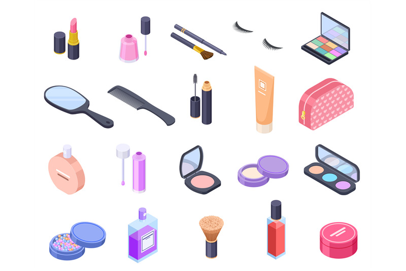 isometric-cosmetics-cosmetic-product-bottle-eyeshadow-brush-blush-pow