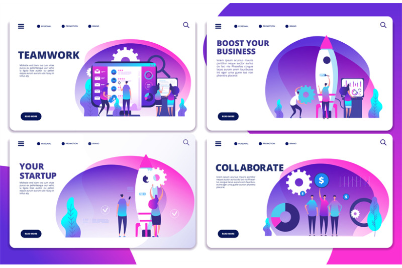 startup-team-work-collaborate-vector-landing-page-templates