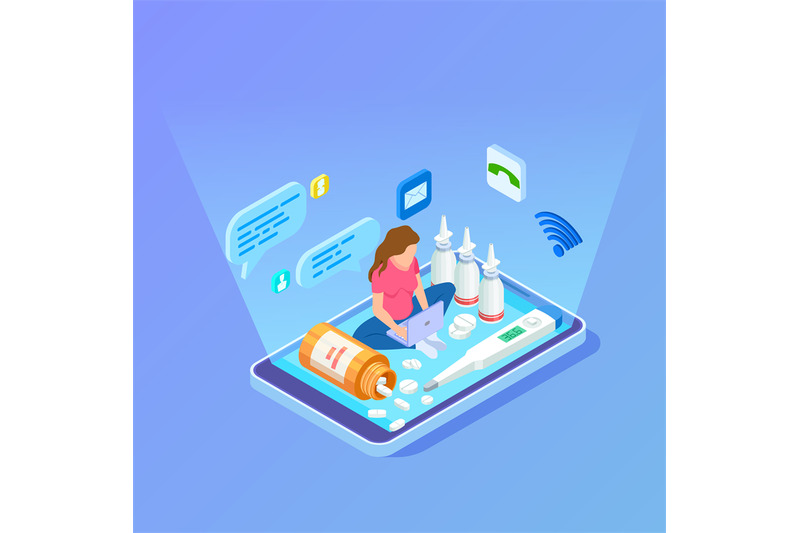 woman-buys-medications-drugs-with-laptop-online-pharmacy-isometric-v