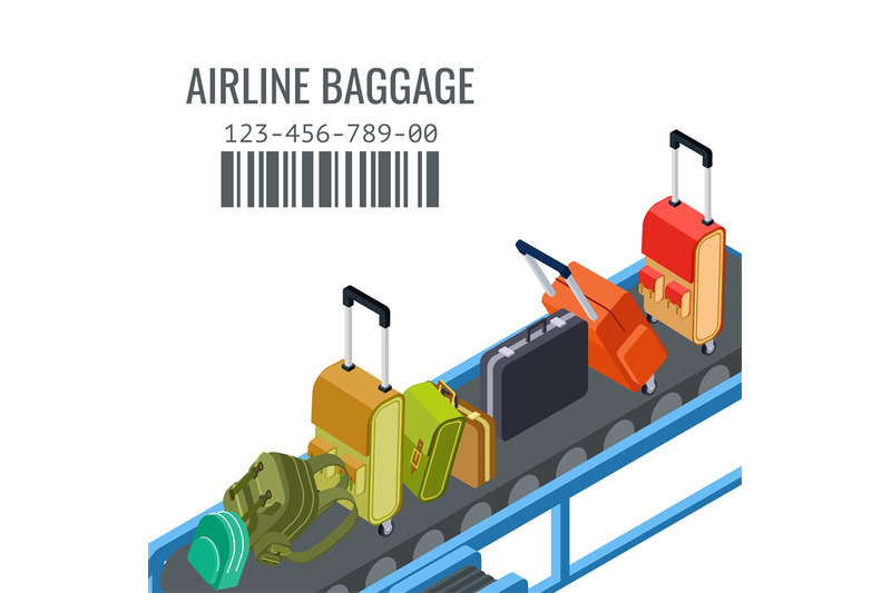 belt-transporter-with-different-airline-baggage-isometric-vector-backg