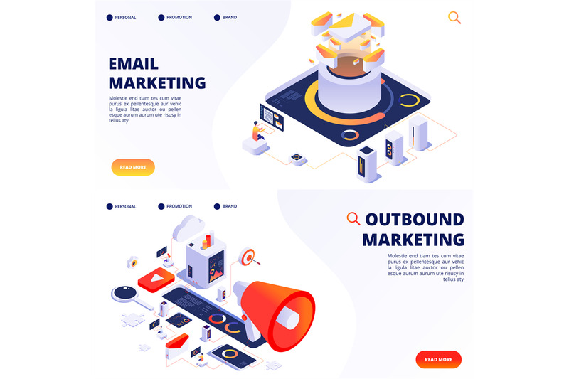 e-mail-outbound-internet-marketing-vector-landing-pages-templates