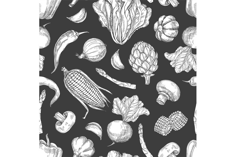 hand-drawn-vegetables-vintage-seamless-pattern-background