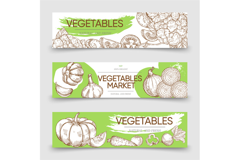 vegetable-markets-horizontal-banners-template-with-vector-sketch-veget