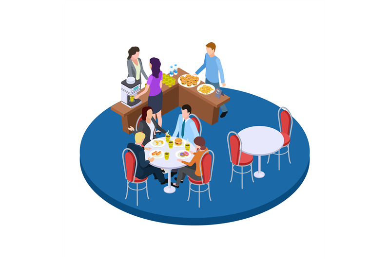 business-people-on-a-coffee-break-isometric-vector-illustration