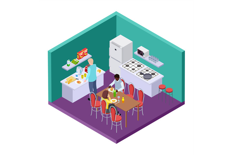 shared-kitchen-in-an-international-hostel-isometric-vector-location