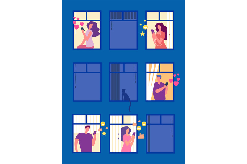 people-in-social-networks-in-evening-windows-vector-illustration