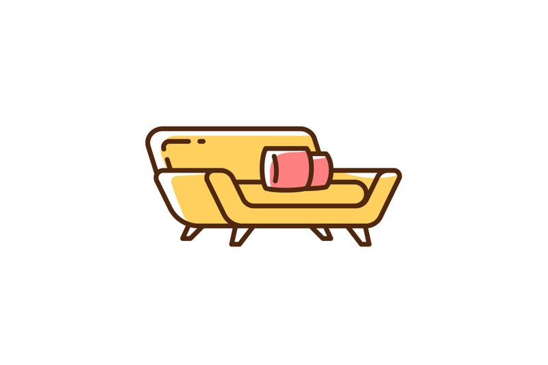 comfortable-yellow-couch-with-red-pillows-rgb-color-icon