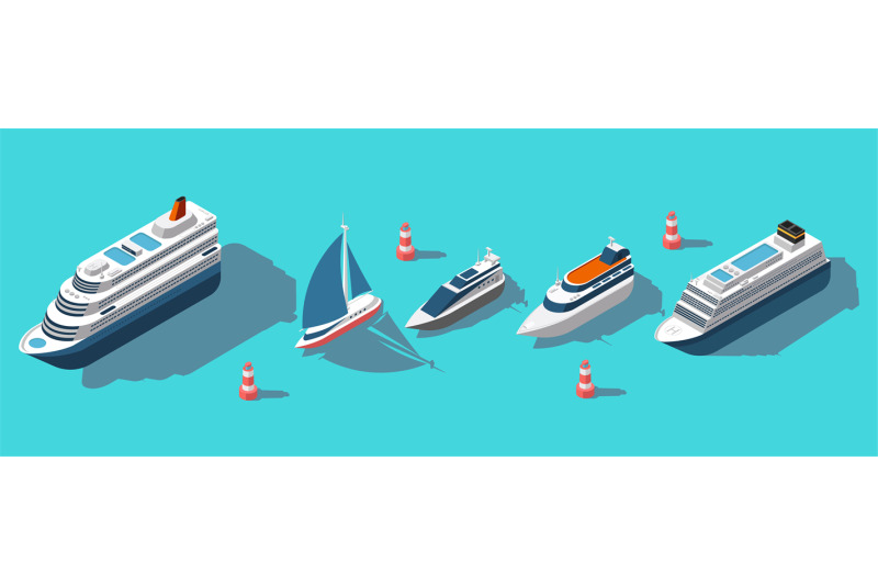 isometric-ferries-yachts-boats-passenger-ships-vector-set