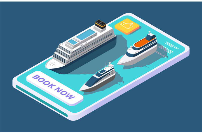 mobile-app-for-booking-cruise-with-ship-or-yacht-isometric-vector-con